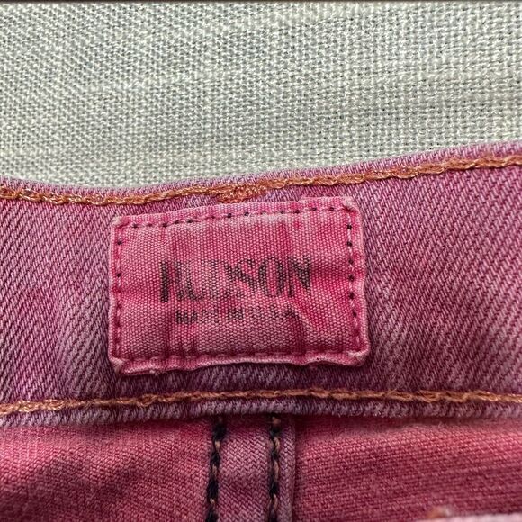 2/$30 Hudson Leigh Boyfriend Pink Button Fly Jeans Size 29 Distressed Mid Rise - Picture 13 of 16